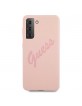 GUESS Samsung S21+ Plus Silikon Script Vintage Hülle / Case pink