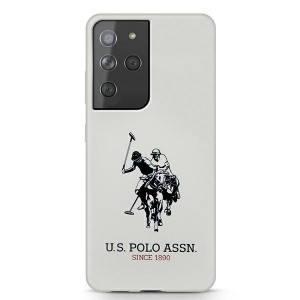 US Polo Samsung S21 Ultra Silikon Logo Hülle weiß USHCS21LSLHRWH