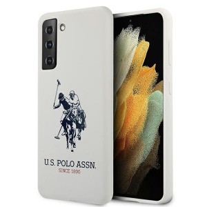 US Polo Samsung S21 + Plus silicone logo cover white USHCS21MSLHRWH
