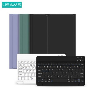 USAMS 2in1 iPad Air 2020 10,9" Hülle 360° Schutz Schwarz + BT Tastatur Schwarz