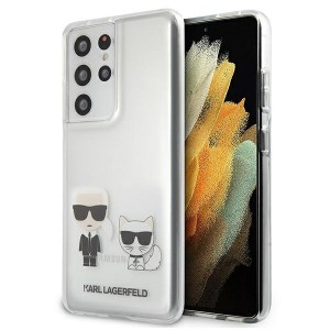 Karl Lagerfeld Samsung S21 Ultra Case Cover Case Karl & Choupette Transparent