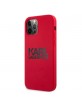 Karl Lagerfeld iPhone 12/12 Pro silicone case Stack Logo red