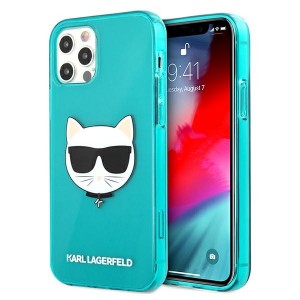 Karl Lagerfeld iPhone 12/12 Pro Case Cover Blue Choupette Fluo