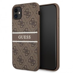 Guess iPhone 11 Case Cover Hülle 4G Stripe Braun