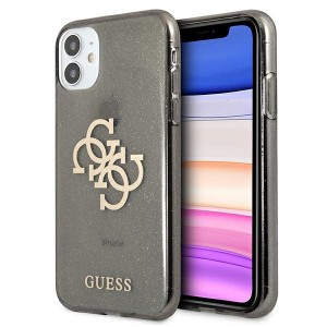 Guess iPhone 11 Glitter 4G Big Metal Logo Case Cover Black