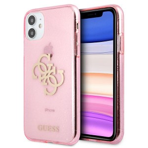 Guess iPhone 11 Glitter 4G Big Metal Logo Case Cover Rose