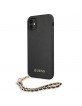 Guess iPhone 11 Saffiano Case Cover Black Shoulder Strap Chain