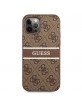 Guess iPhone 12 Pro Max Case Cover Hülle 4G Stripe Braun