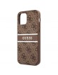Guess iPhone 12 Pro Max Case Cover Hülle 4G Stripe Braun