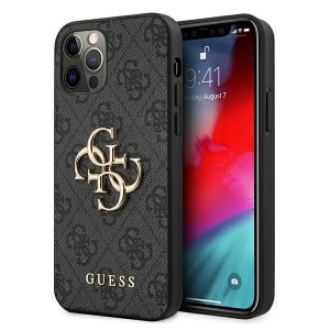 Guess iPhone 12 Pro Max Case Cover Hülle 4G Big Metal Logo Grau
