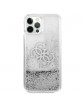 Guess iPhone 12 Pro Max Case Cover Hülle Silber 4G Big Logo Liquid Glitter
