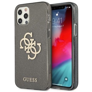 Guess iPhone 12 Pro Max Glitter 4G Big Metal Logo Case Cover Black
