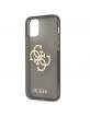 Guess iPhone 12 Pro Max Glitter 4G Big Metal Logo Case Cover Hülle Schwarz