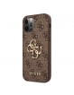 Guess iPhone 12 / 12 Pro 4G Big Metal Logo Case Cover Hülle Braun