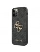 Guess iPhone 12 / 12 Pro 4G Big Metal Logo Case Cover Hülle Grau.