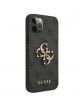 Guess iPhone 12 / 12 Pro 4G Big Metal Logo Case Cover Hülle Grau.