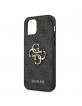 Guess iPhone 12 / 12 Pro 4G Big Metal Logo Case Cover Hülle Grau.