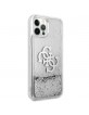Guess iPhone 12 / 12 Pro Case Cover Case 4G Big Logo Liquid Glitter Silver