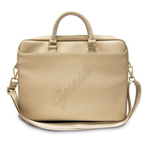 Guess notebook bag / laptop bag 15 inch saffiano script gold