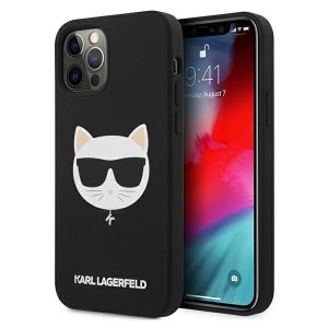 Karl Lagerfeld iPhone 12 Pro Max Silikon Case Cover Hülle Choupette Schwarz