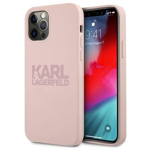 Karl Lagerfeld iPhone 12 Pro Max Silikon Case Cover Hülle Stack Logo Rose