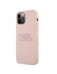 Karl Lagerfeld iPhone 12 Pro Max Silicone Case Cover Case Stack Logo Rose