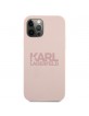 Karl Lagerfeld iPhone 12 Pro Max Silicone Case Cover Case Stack Logo Rose