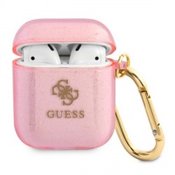 Guess AirPods 1 / 2 Case Cover Hülle Kollektion Glitzer Pink