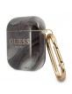 Guess AirPods 1 / 2 Case Cover Hülle Kollektion Marmor schwarz