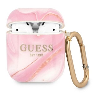Guess AirPods 1 / 2 Case Cover Hülle Kollektion Marmor rose