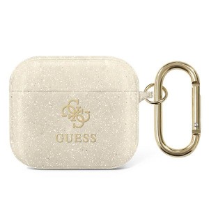 Guess AirPods 3 Case Cover Hülle Glitzer gold