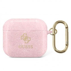 Guess AirPods 3 Case Cover Hülle Glitzer pink