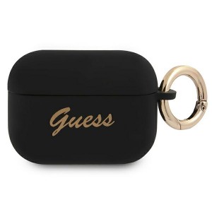 Guess AirPods Pro Case Cover Silicone Vintage Script black