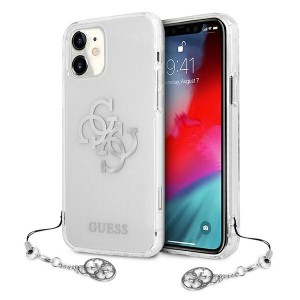 Guess iPhone 11 Case Cover Transparent 4G Silver Charms