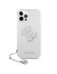Guess iPhone 12 Pro Max Case Cover Hülle Transparent 4G Silber Charms