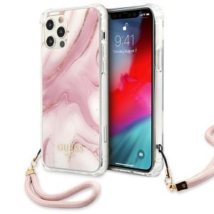 Guess iPhone 12 Pro Max Case Cover Hülle Marmor Pink