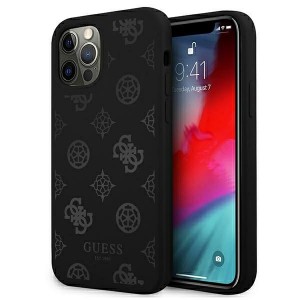 Guess iPhone 12 Pro Max Case Cover Silicone Peony Black