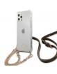 Guess iPhone 12 / 12 Pro case cover transparent gold chain belt