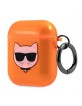 Karl Lagerfeld AirPods 1 / 2 Case Cover Hülle Choupette orange