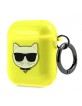 Karl Lagerfeld AirPods 1 / 2 Case Cover Hülle Choupette Neon Gelb
