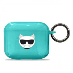 Karl Lagerfeld AirPods 3 Case Cover Hülle Blau Choupette