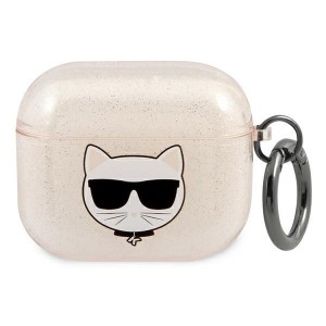 Karl Lagerfeld AirPods 3 Case Cover Hülle gold Glitter Choupette