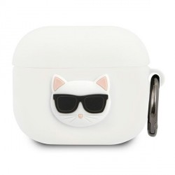 Karl Lagerfeld AirPods 3 Case Cover Hülle Silikon weiß Choupette