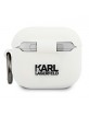 Karl Lagerfeld AirPods 3 Case Cover Hülle Silikon weiß Choupette