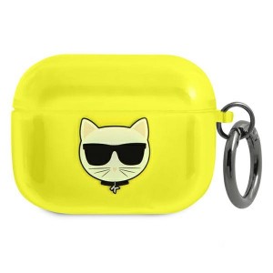 Karl Lagerfeld AirPods Pro Case Cover Hülle Choupette Neon Gelb