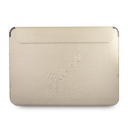 Guess Notebook / Tablet Hülle 13" Saffiano Logo Script Gold
