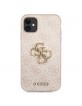 Guess iPhone 11 4G Big Metal Logo Case Cover Hülle Beige