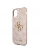 Guess iPhone 11 4G Big Metal Logo Case Cover Hülle Beige