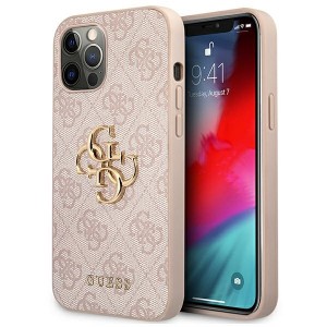 Guess iPhone 12 Pro Max Case Cover 4G Big Metal Logo Pink
