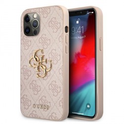 Guess iPhone 12 / 12 Pro 4G Big Metal Logo Case Cover Beige